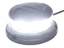 LoPro White and Amber Strobing Wig Wag Round Beacon with Portable Magnetic or 3-Hole Mount Base and Cigarette Lighter Power Chord Race Sport Lighting