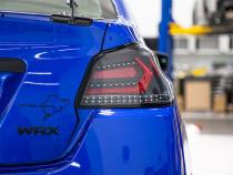 OLM Evolution Tail Lights Clear Lens Black Base Red Bar 15+ WRX STI
