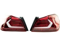 OLM Evolution Tail Lights Clear Lens Red Base White Bar 15+ WRX STI