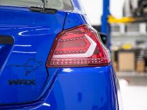 OLM Evolution Tail Lights Clear Lens Red Base White Bar 15+ WRX STI