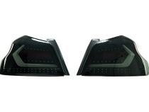 OLM Evolution Tail Lights Smoked Lens Black Base White Bar 15+ WRX STI