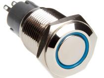 16mm LED 2-Position On/Off Switch Blue Chrome Finish Race Sport Lighting