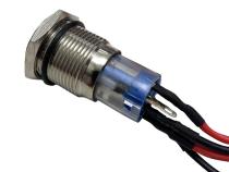 16mm LED 2-Position On/Off Switch Blue Chrome Finish Race Sport Lighting