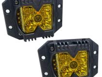 40-Watt LED Auxiliary Flush Mount Light with Amber Side Strobe HD Series with Amber Fog Cutting Lens Pair Race Sport Lighting