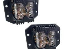 40-Watt LED Auxiliary Flush Mount Light with Amber Side Strobe HD Series with Clear Lens Pair Race Sport Lighting