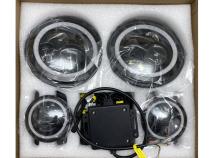 Jeep Wrangler 7 Inch Headlight and 4 Inch Foglight ColorSMART Combo Complete RGB Multi-Color Kit Smartphone Controlled W/ 2 Headlights and 2 Foglights Race Sport Lighting