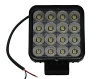 4.25-inch 64-Watt Square IQ Series Auxiliary LED Flood Beam Light - Industrial Grade Quadruplex Optical System