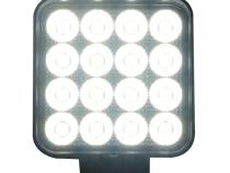 4.25-inch 64-Watt Square IQ Series Auxiliary LED Flood Beam Light - Industrial Grade Quadruplex Optical System