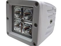 White Marine Series 3x3 Inch 16-Watt 4-LED CREE Cube Docking Spreader Light With Optional Amber Anti-Fog Cover Each Race Sport Lighting