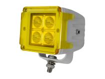 White Marine Series 3x3 Inch 16-Watt 4-LED CREE Cube Docking Spreader Light With Optional Amber Anti-Fog Cover Each Race Sport Lighting