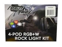 4-POD RGB+W Hi-Power Rock Light Complete Kit with Bluetooth APP Controls Race Sport Lighting