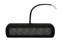 6 x 1.5in 24-Watt Rectangle IQ Series Auxiliary LED Flood Beam Light - Industrial Grade Quadruplex Optical System