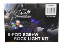 NEW 6-POD RGB+W Hi-Power Rock Light Complete Kit with Bluetooth APP Controls Race Sport Lighting