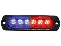 Red/Blue Switching 6-LED Ultra Slim Flush Mount 19-Flash Pattern Marker Strobe Light