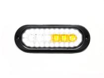 Dual Function Ultra Thin Flush Mount Amber Flasher Strobe With White LED DRL function - SAE Certified J595 and J2087 Race Sport Lighting