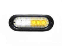 Dual Function Ultra Thin Flush Mount Amber Flasher Strobe With White LED DRL function - SAE Certified J595 and J2087 Race Sport Lighting