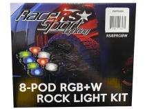 8-POD RGB+W Hi-Power Rock Light Complete Kit with Bluetooth APP Controls Race Sport Lighting