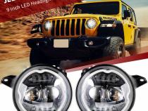 9in LED RGBW Chasing Headlight Kit For 2018+ Jeep JL And JT Race Sport Lighting