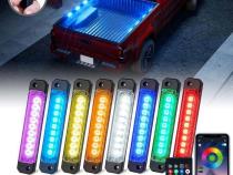 Super Bright 8 POD RGB Multi-Color Bed Rail Kit with Bluetooth App Control Race Sport Lighting