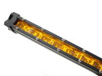 8 Inch 5w LoPro Ultra Slim LED Light Bar with Amber Marker and Running Light Function 30w Includes Rocker Switch Harness Race Sport Lighting