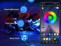 RGB Multi-Color LED Motorcycle Accent Strip Light Kit with Bluetooth and RF Remote Control Race Sport Lighting