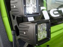 3x3 Inch 16W 4-LED Cube Spot Lights w/ Amber Cover Sold as Pair Street Series Race Sport Lighting
