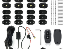 12pc Ultra Bright White 14000 Lumen LED Rock Light Crawler Kit with Seven Fade and Strobe Patterns Race Sport Lighting