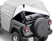 5 Layer Full Door Cab Cover 2018-2024 Jeep JL Wrangler 2Dr W/Factory Soft Top Folded DownGray MasterTop