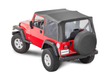 Jeep TJ Replacement Top No Doorskins Clear Glass For 97-06 Jeep Wrangler TJ Black Diamond MasterTop