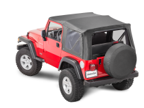 Jeep TJ Replacement Top No Doorskins Clear Glass For 97-06 Jeep Wrangler TJ Black Diamond MasterTop