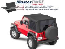 Jeep Replacement Top No Doorskins Tinted Glass For 97-06 Wrangler TJ Black MasterTwill MasterTop