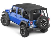 Jeep JK Replacement Top Tinted Glass 07-09 Wrangler JK 4 Door Black MasterTwill MasterTop