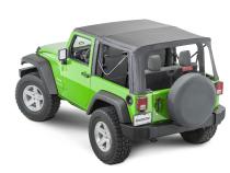 Full Hardware Top Tinted Glass For 07-18 Jeep JK Wrangler 2 Dr Black Diamond MasterTop