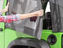 Jeep JK Replacement Window For 11-18 Wrangler JK 2 Door Mopar Factory Top Only 2 Qtr Windows 1 Rear Window Tinted Glass Diamond Vinyl MasterTop