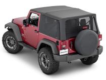 Mesh Trail Screens 2010-2018 2 Dr JK Wrangler with Factory Original or MasterTop Soft Top 3 piece Kit Black Mesh MasterTop