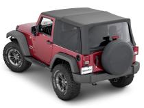 Mesh Trail Screens 2010-2018 2 Dr JK Wrangler with Factory Original or MasterTop Soft Top 3 piece Kit Black Mesh MasterTop