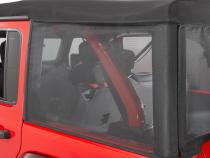 Mesh Trail Screens 2018-2024  4 Dr JLU Wrangler with Factory Soft Top 3 Piece Kit Black Mesh MasterTop