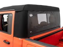 Mesh Trail Screen Rear Window 2020-2024  JT Gladiator with Factory Soft Top 1 Piece Kit Black Mesh MasterTop