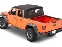 Mesh Trail Screen Rear Window 2020-2024  JT Gladiator with Factory Soft Top 1 Piece Kit Black Mesh MasterTop