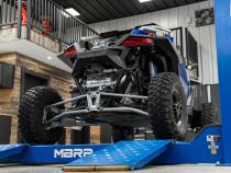 2022-Up Polaris RZR PRO R T304 Single Slip-on Dual Outlet Performance Series Exhaust with Carbon Fiber Tips MBRP