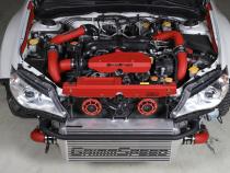 Front Mount Intercooler Kit Black Coated Black Piping For Subaru 08-14 WRX GrimmSpeed