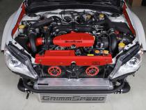 Front Mount Intercooler Kit Black Coated Black Piping For Subaru 08-14 WRX GrimmSpeed