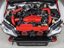 Front Mount Intercooler Kit Black Coated Black Piping For Subaru 08-14 WRX GrimmSpeed