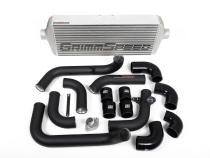 Front Mount Intercooler Kit Black Coated Black Piping For Subaru 08-14 WRX GrimmSpeed