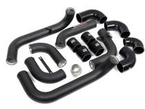 Front Mount Intercooler Kit Black Coated Black Piping For Subaru 08-14 WRX GrimmSpeed