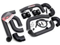 Front Mount Intercooler Kit Black Coated Black Piping For Subaru 08-14 STI GrimmSpeed