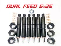 Dodge 94-98 12v Dual Feed 5x25 Injector Set Dynomite Diesel