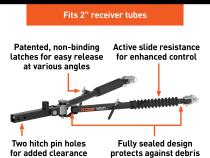 Curt Rambler Steel RV Tow Bar 7500 Lbs. 2 Inch Shank) Includes Tow Bar Safety Cables Hitch Pin and Clip RockJock 4X4