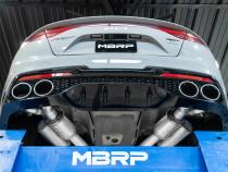 2022-2023 Kia Stinger 3.3L AWD/RWD 2.5 Inch Cat-Back Dual Split Rear Quad Outlet T304 Stainless Steel Active Exhaust MBRP