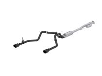 2019-2024 Silverado/Sierra 1500 2.7L Armor BLK, Aluminized Steel 3 Inch Cat-Back, 2.5 Inch Dual Split Rear Exit MBRP